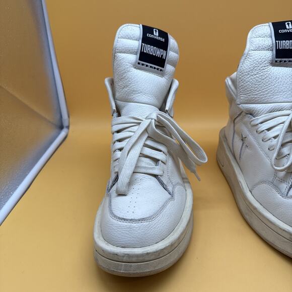 Rick Owens x Converse Men\'s Size 10 DRKSHDW TURBOWPN Mid Egret White Cream EUC main image 10